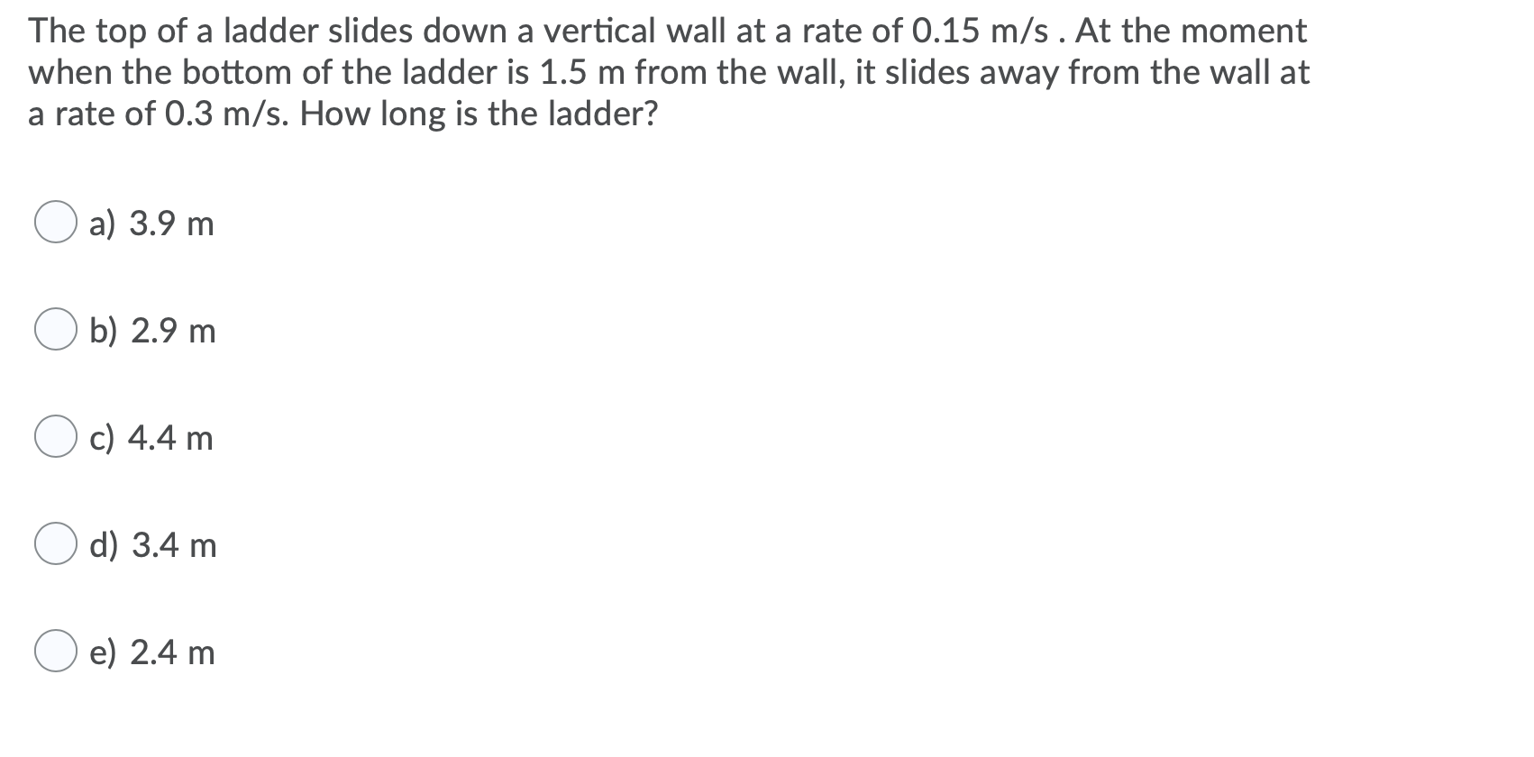 Solved The top of a ladder slides down a vertical wall at a