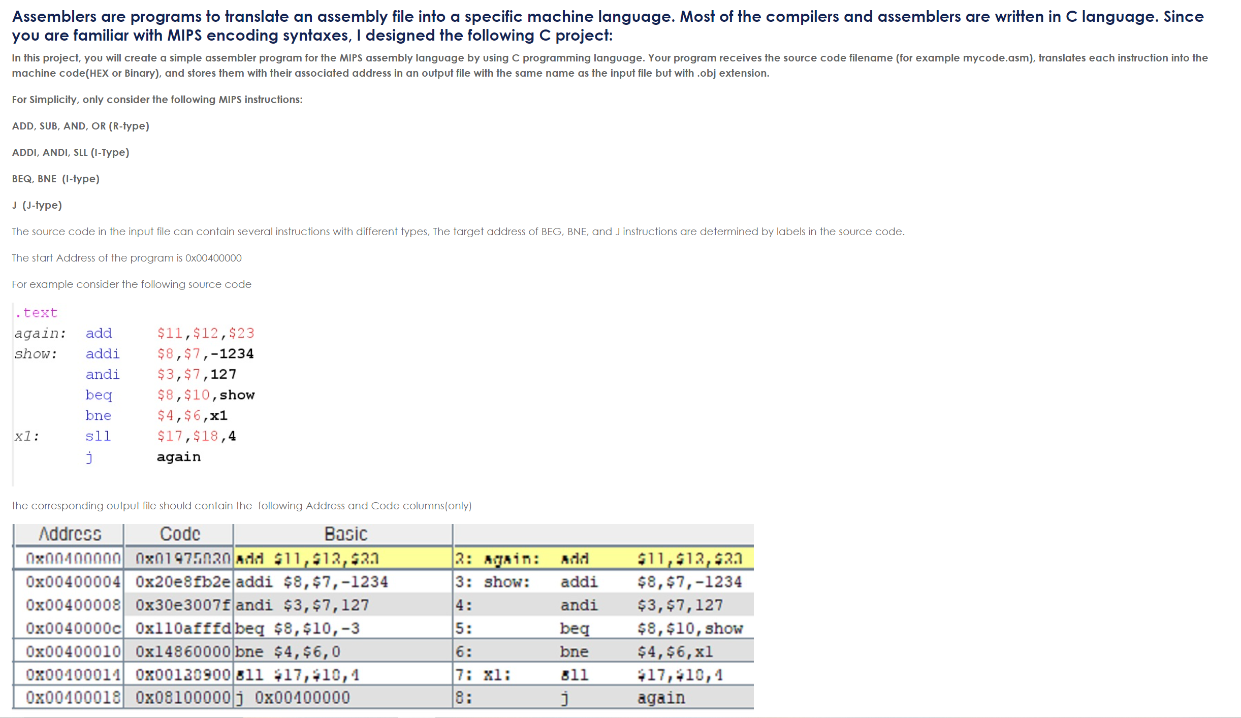 Solved Assemblers are programs to translate an assembly file | Chegg.com