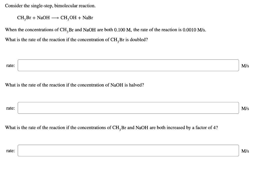 Solved Consider The Single-step, Bimolecular Reaction. CH,Br | Chegg.com