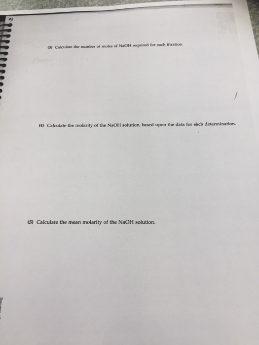 how to calculate number of moles of naoh required for titration