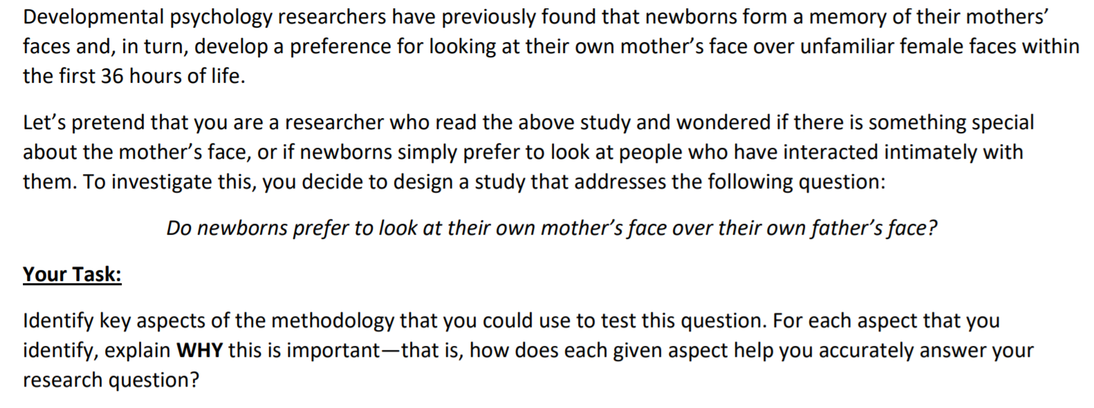 design an experiment psychology a level