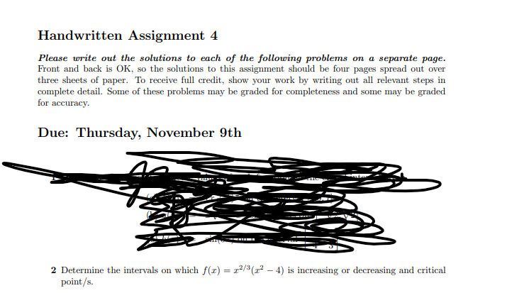 Solved Handwritten Assignment 4 Please write out the | Chegg.com