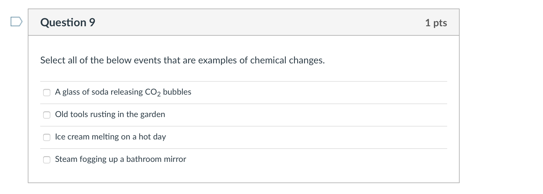 Solved Question 9 1 pts Select all of the below events that | Chegg.com