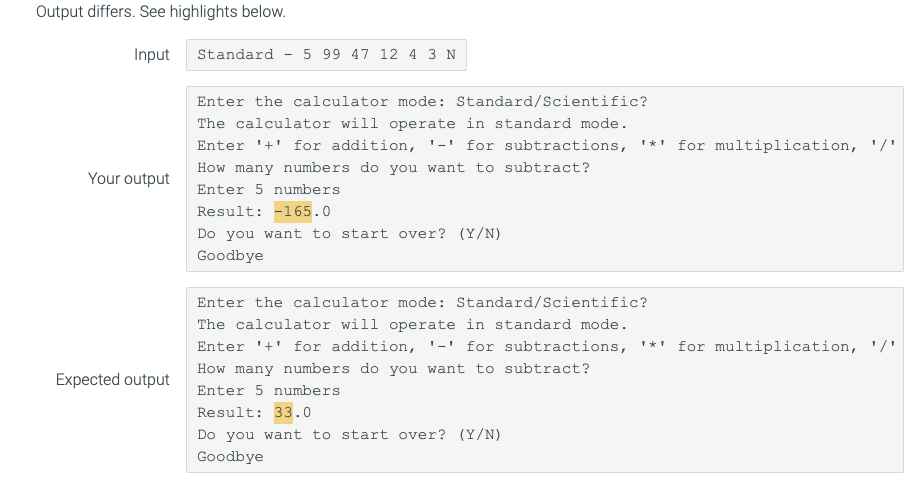 Solved Input Enter the calculator mode: Standard/Scientific? | Chegg.com