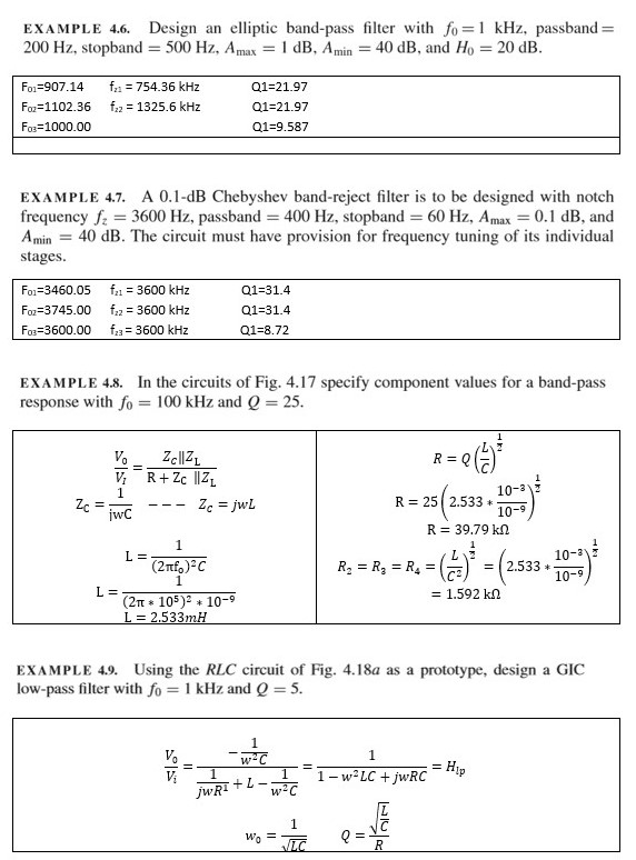 Solved EXAMPLE 4.3. Design a Cauer low-pass filter with fe = | Chegg.com