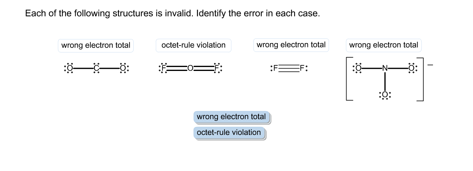 Solved Each of the following structures is invalid. Identify | Chegg.com