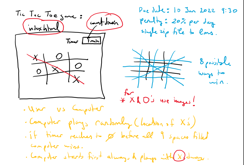 Solved i need a Javascript code for a tic tac toe game 1- | Chegg.com