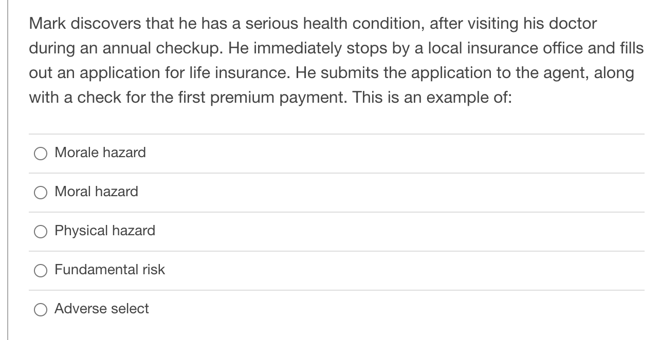 Solved Insurable risk is a critical concept for insurance | Chegg.com