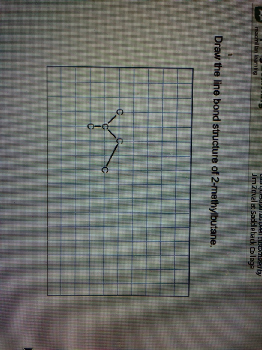 Solved Draw the line bond structure of 2methylbutane.