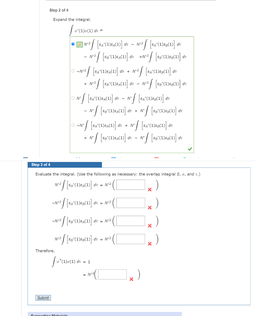 Solved Step 2 of 4 Expand the integral. 10 -N-2 yo (10/1) - | Chegg.com