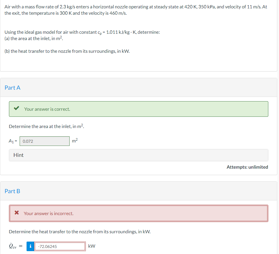 Solved Air with a mass flow rate of 2.3 kg/s enters a | Chegg.com