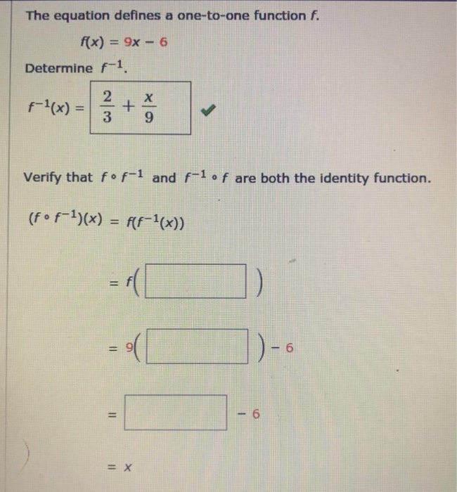 Solved The equation defines a one-to-one function f /(x) = | Chegg.com