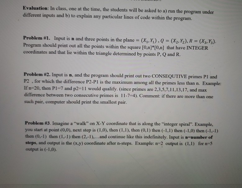 write a code to solve the 3 problems and explain each | Chegg.com