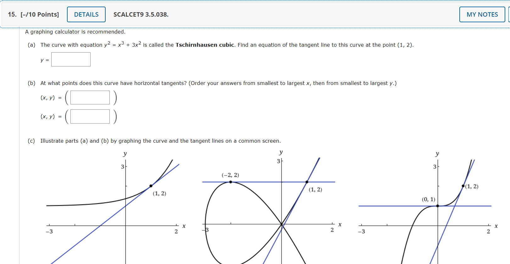 Solved 15. [-/10 Points] DETAILS SCALCET9 3.5.038. MY NOTES | Chegg.com