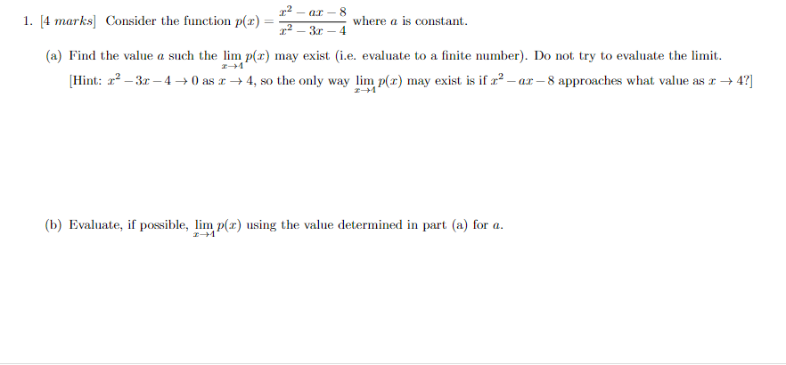 Solved - 02 - 8 1. [4 marks] Consider the function (2) 22 22 | Chegg.com