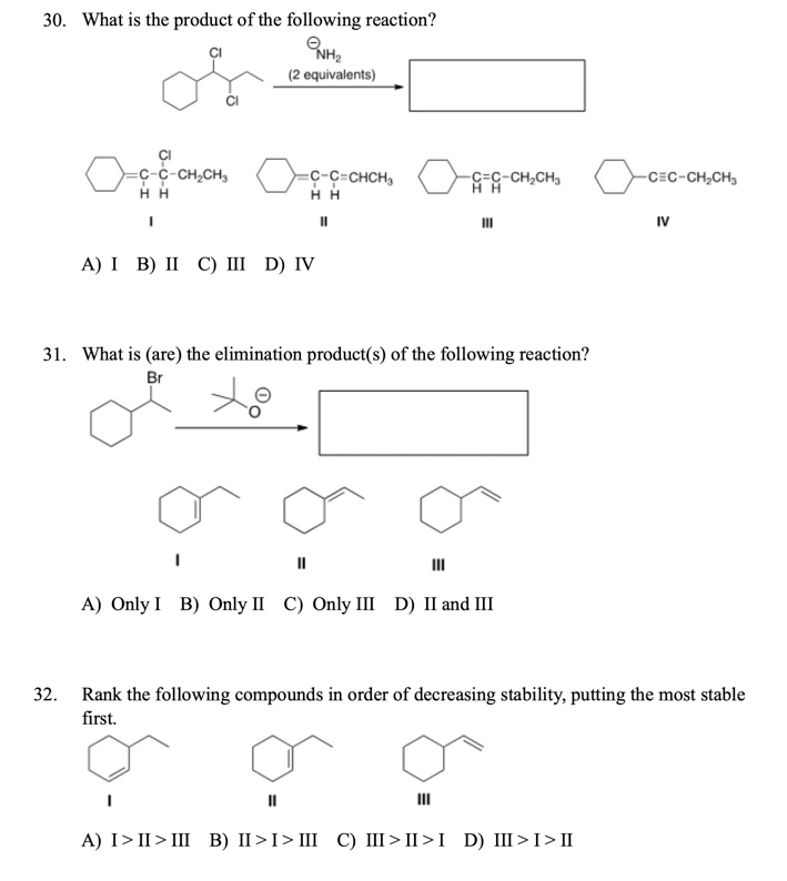 Solved 30. What is the product of the following reaction? | Chegg.com