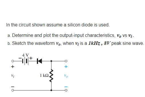 Solved In the circuit shown assume a silicon diode is | Chegg.com
