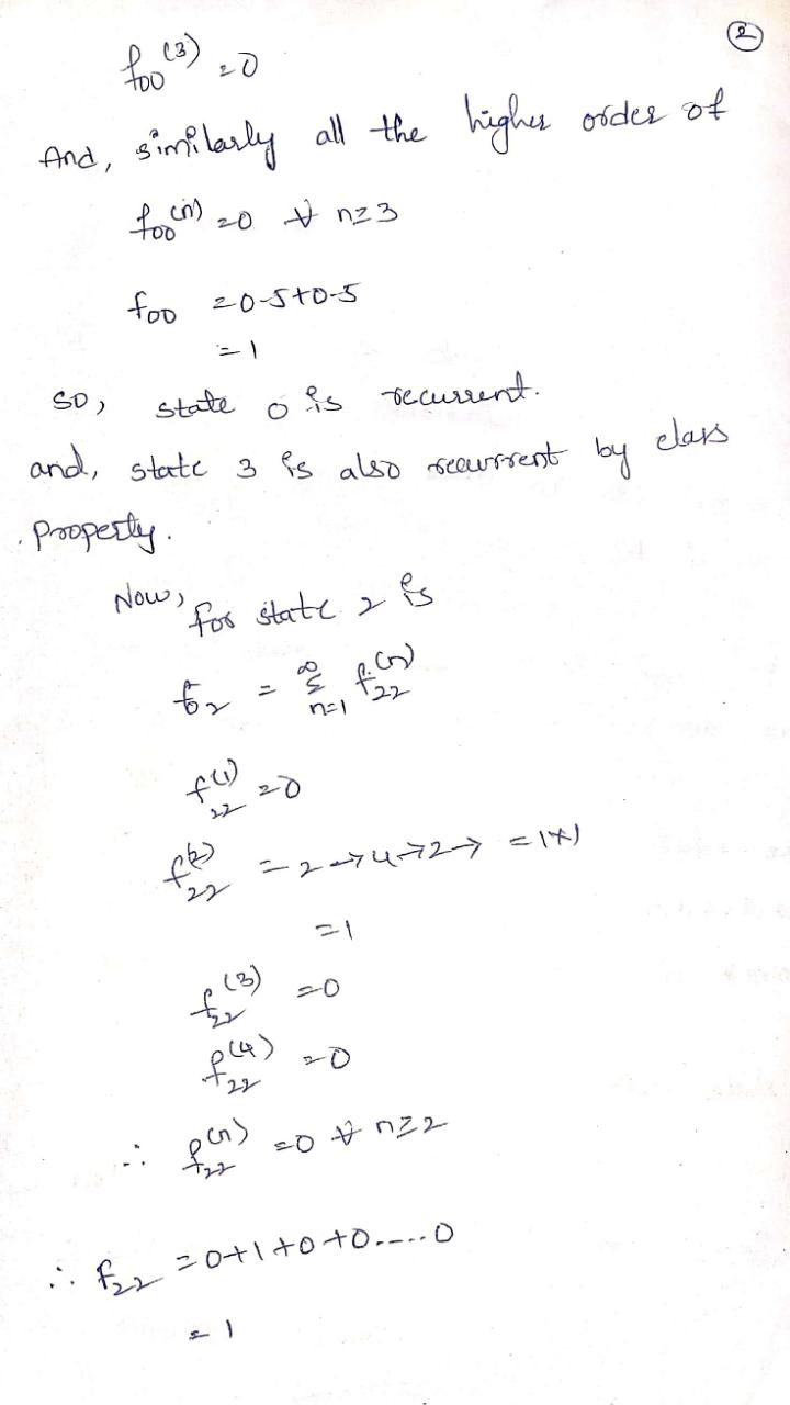 Solved Question 3 (6 marks) Consider a Markov chain with the