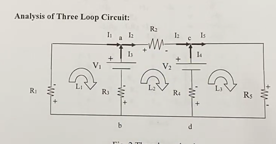 Solved Analysis of Three Loop Circuit: R2 I 12 a 12c Is w 13 | Chegg.com