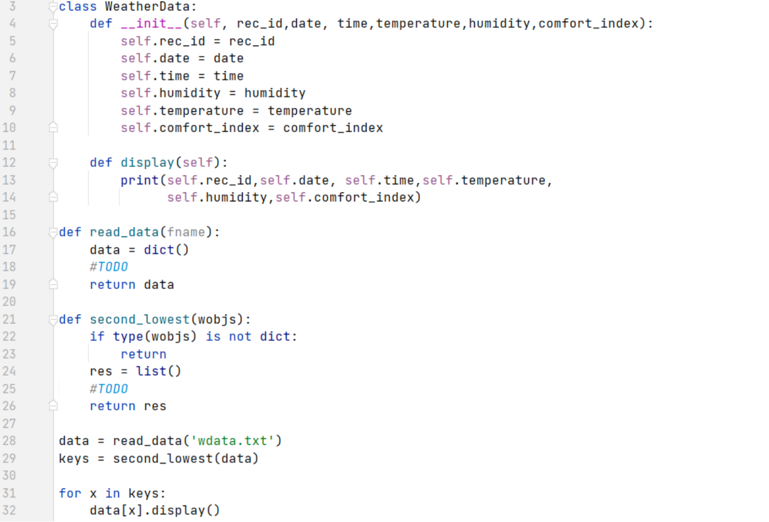 Solved The program weatherpro.py, given below, is used to | Chegg.com