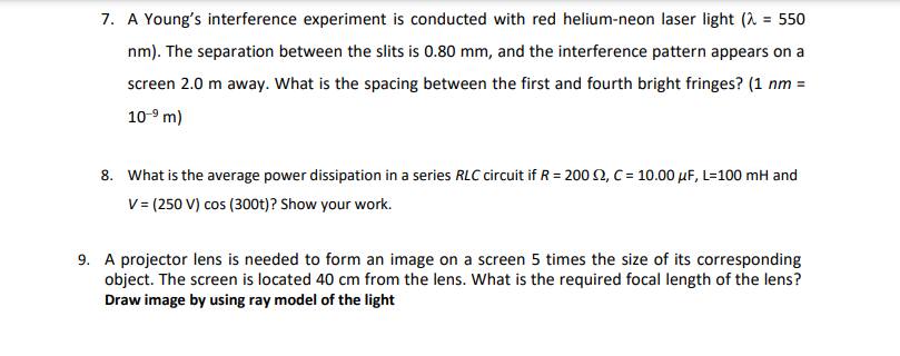 Solved Please answer the questions of 7,8,9 and show your | Chegg.com