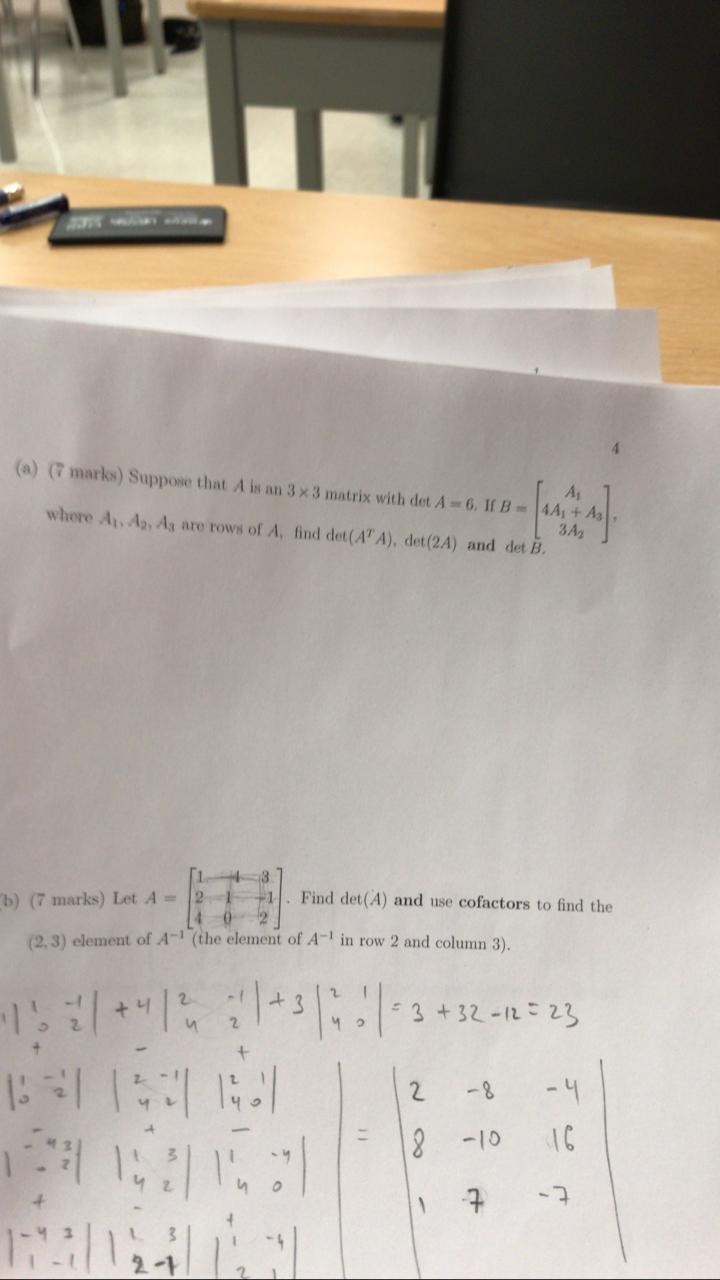 Solved A A Marks Suppose That Is An 3 X 3 Matrix Chegg Com
