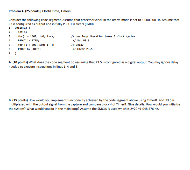 Solved 2 Problem 4 25 Points Clocks Time Timers Chegg Com