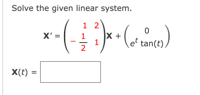 Solved Solve The Given Linear System. | Chegg.com