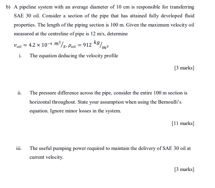 Solved B) A Pipeline System With An Average Diameter Of 10 | Chegg.com