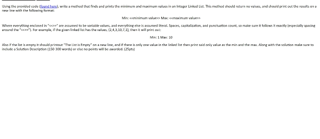 Using the provided code found here), write a method | Chegg.com