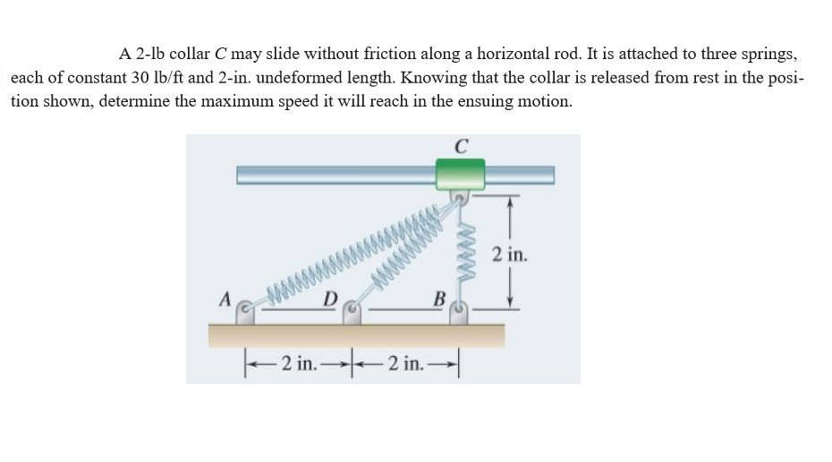 Solved A 2-lb Collar C May Slide Without Friction Along A | Chegg.com