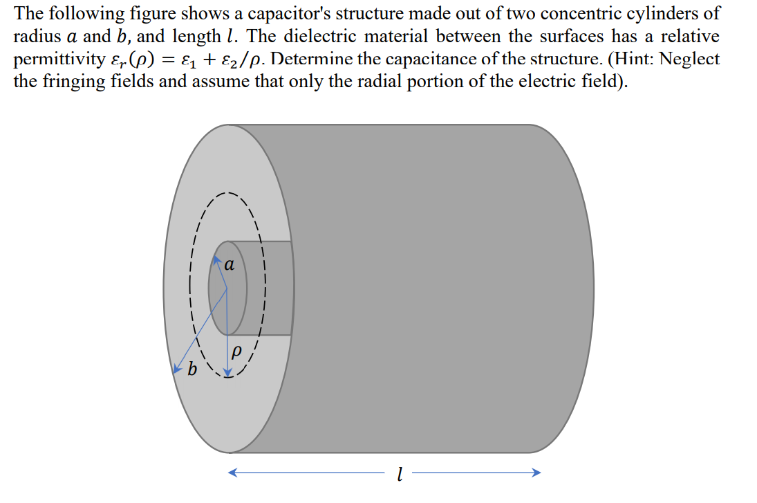 Solved The Following Figure Shows A Capacitor's Structure | Chegg.com