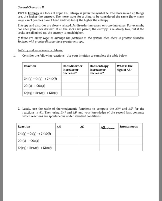 Solved General Chemistry II Workshop 7:Hess's Law and | Chegg.com