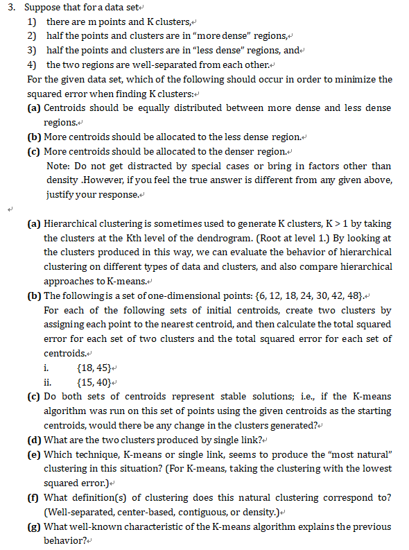 3. Suppose that for a data set+ 1) there are m points | Chegg.com