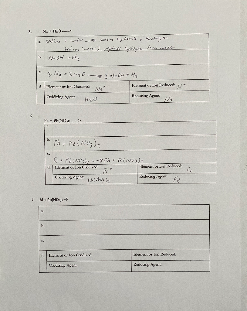 Solved EXAMPLES 1. Mg + Zn(NO3)2 > a. Magnesium + zinc