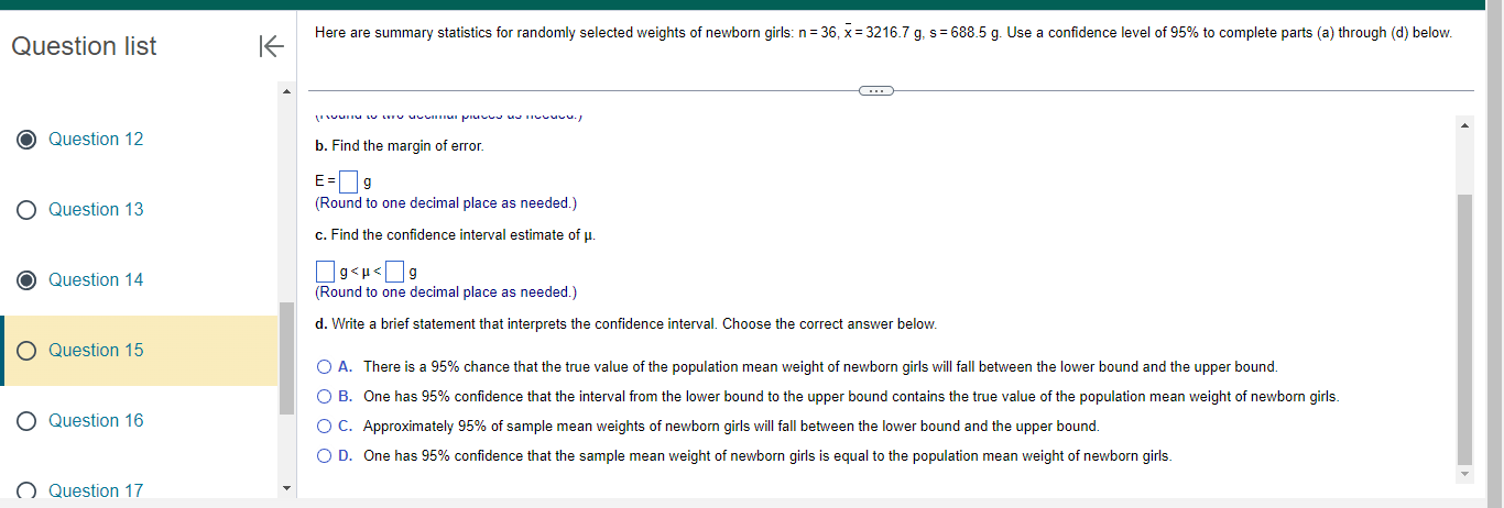 Solved Question list Question 12 Question 13 Question 14 | Chegg.com