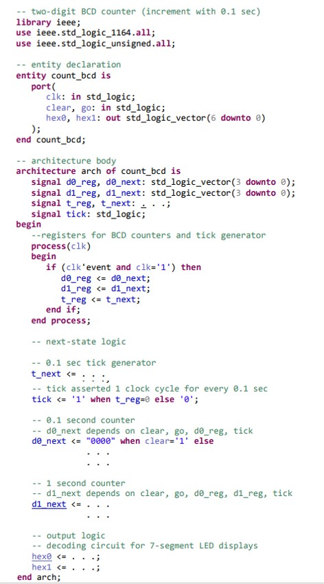 I am designing a stopwatch using VHDL on a MAX10 FPGA | Chegg.com