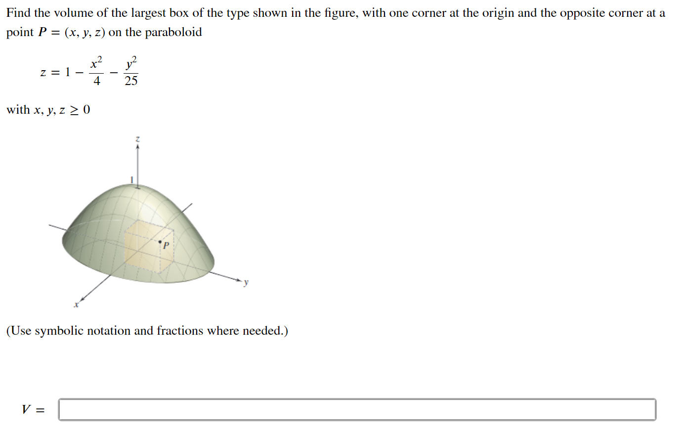 Solved Find the volume of the largest box of the type shown | Chegg.com