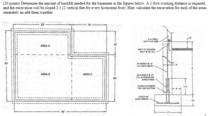 Solved (20 ﻿points) ﻿Determine the amount of backfill needed | Chegg.com