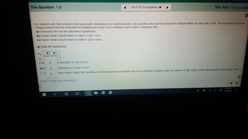 Solved This Question: 1 pt 14 of 15 (5 complete) This Test: | Chegg.com