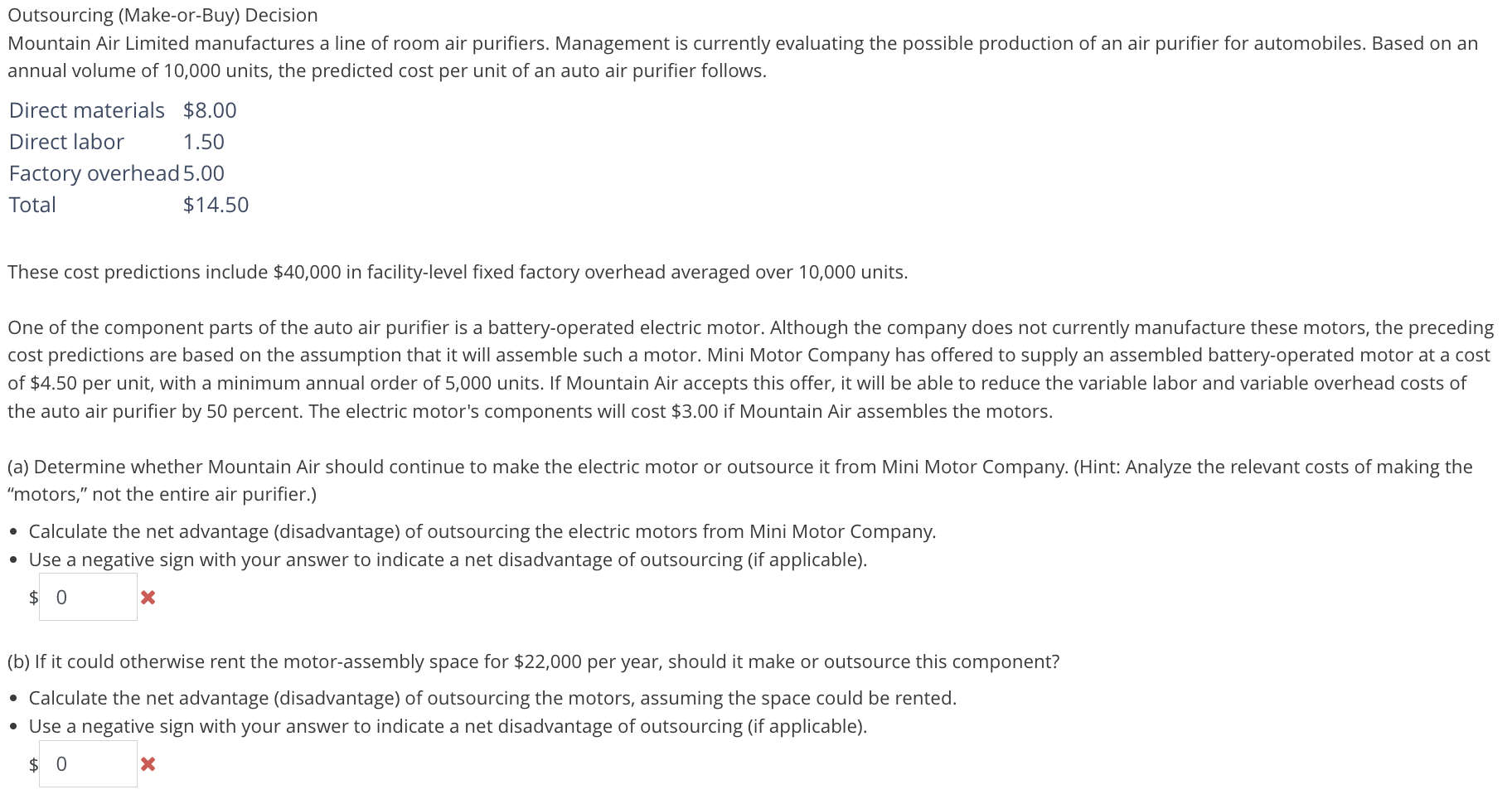 Solved Outsourcing (make-or-buy) ﻿decisionmountain Air 