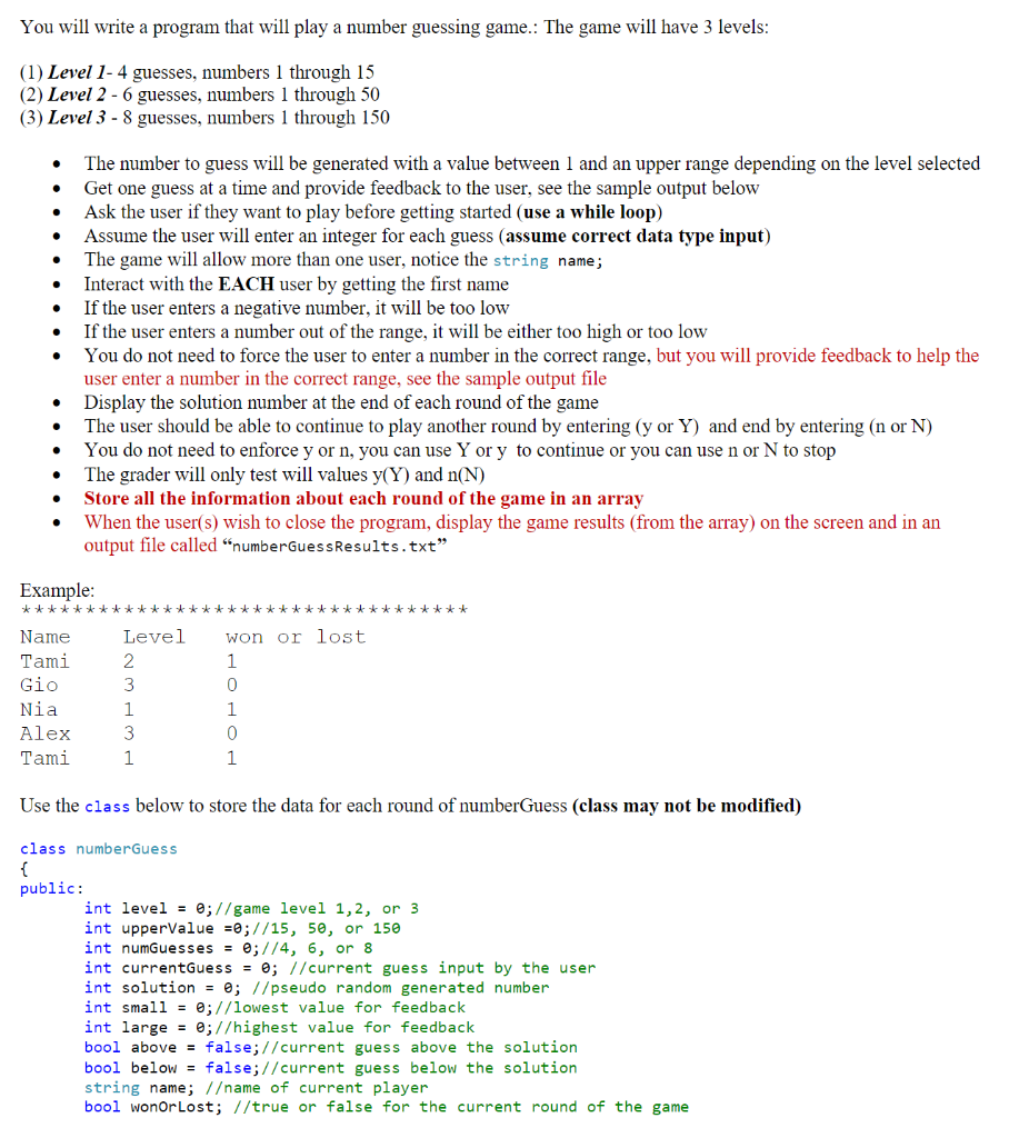 Solved Please code in C++. Leave code for copy & paste so I | Chegg.com