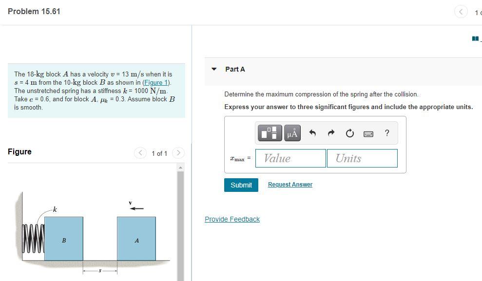 Solved Problem 15.61 1 RA Part A The 18-kg Block A Has A | Chegg.com