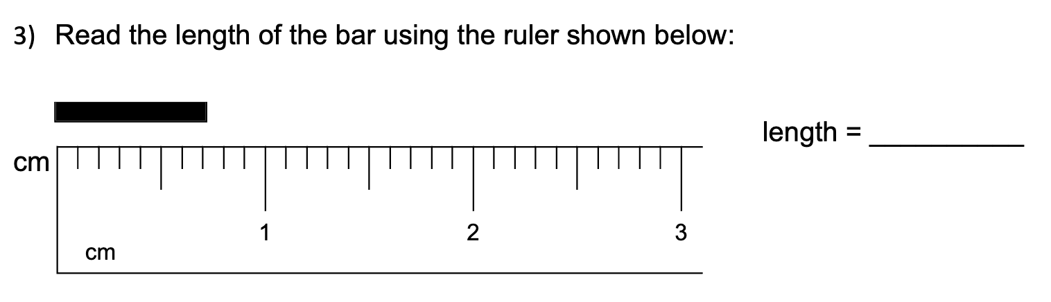 Solved Read the length of the bar using the ruler shown | Chegg.com