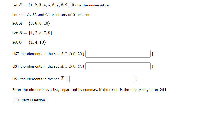 Solved Let S = {1, 2, 3, 4, 5, 6, 7, 8, 9, 10} Be The | Chegg.com