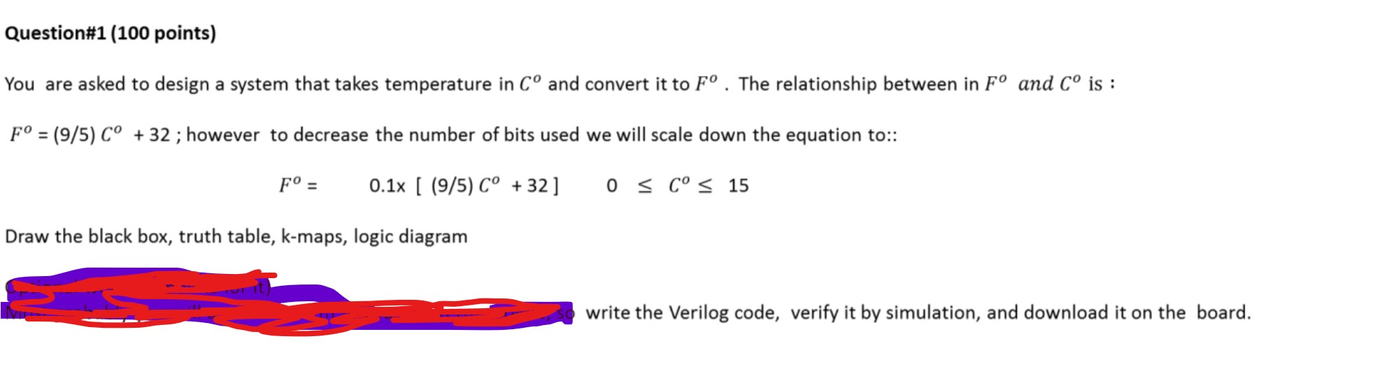 Solved Question#1 (100 points) You are asked to design a | Chegg.com