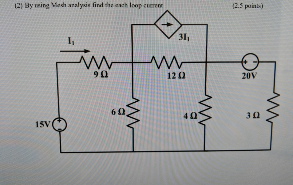 Solved (2) By using Mesh analysis find the each loop current | Chegg.com