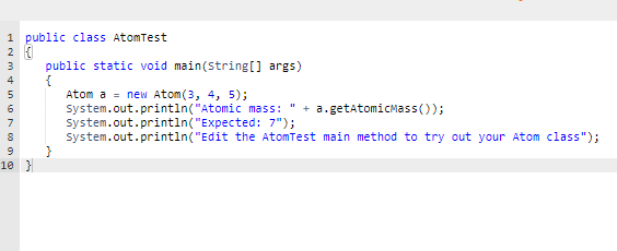 Solved Your task is write a class named Atom. The Atom class | Chegg.com