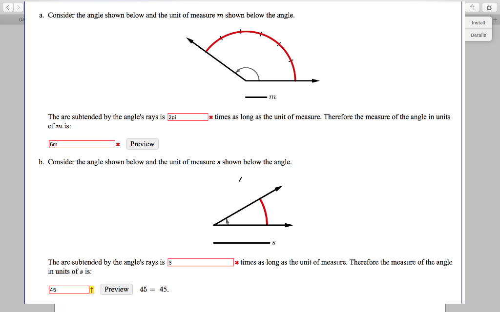 a. Consider the angle shown below and the unit of | Chegg.com