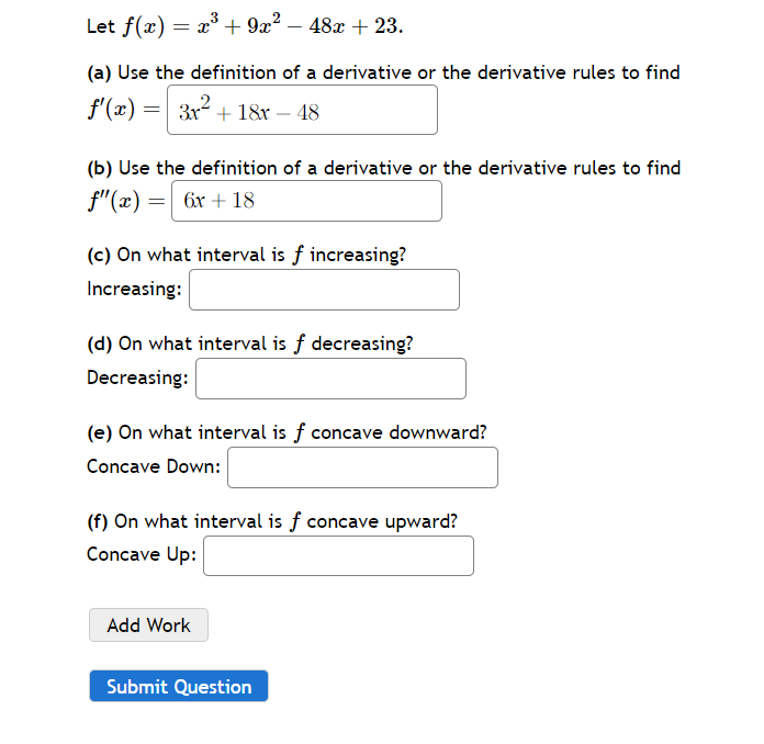 Solved Let F X X3 9x2−48x 23 A Use The Definition Of A